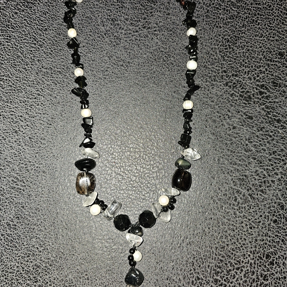 Black and White Beaded Necklace